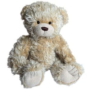 Build A Bear Curly Teddy Plush 16" Tan Cream Stuffed Animal Weighted Classic Toy
